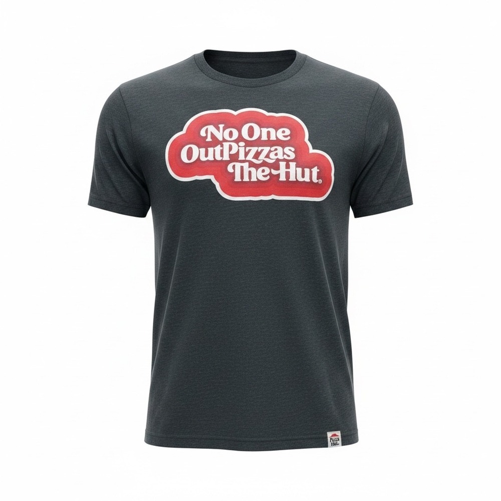 Pizza Hut No One OutPizzas The Hut Graphic T-Shirt Gray XL Employee Shirt Flaw